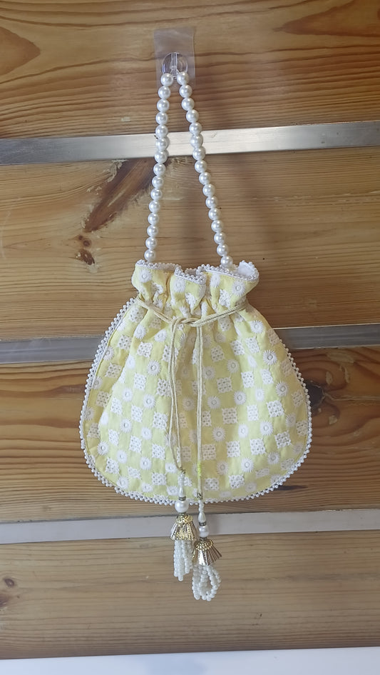 LEELA YELLOW  POTLI BAG