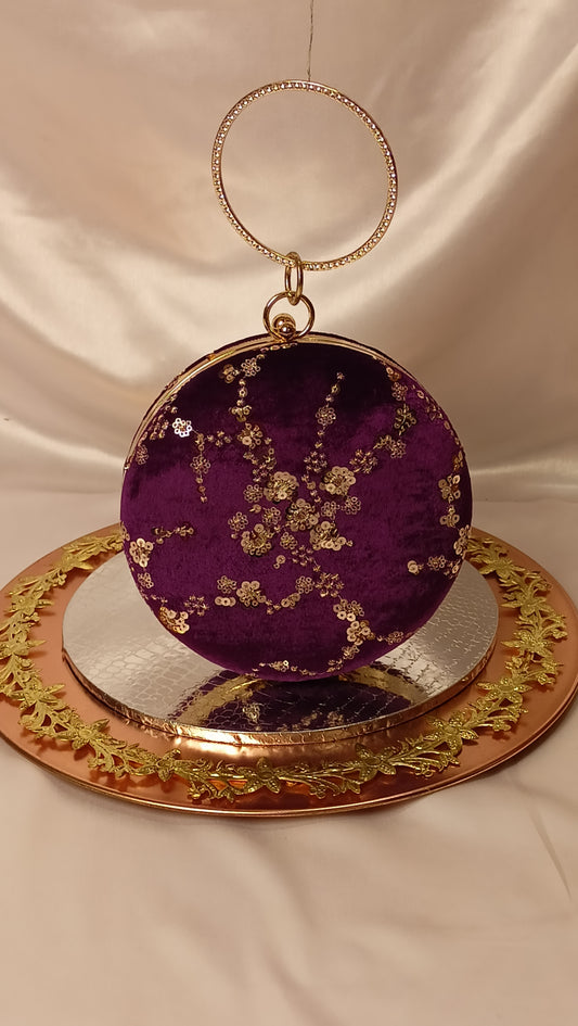 PURPLE ROUND CLUTCH