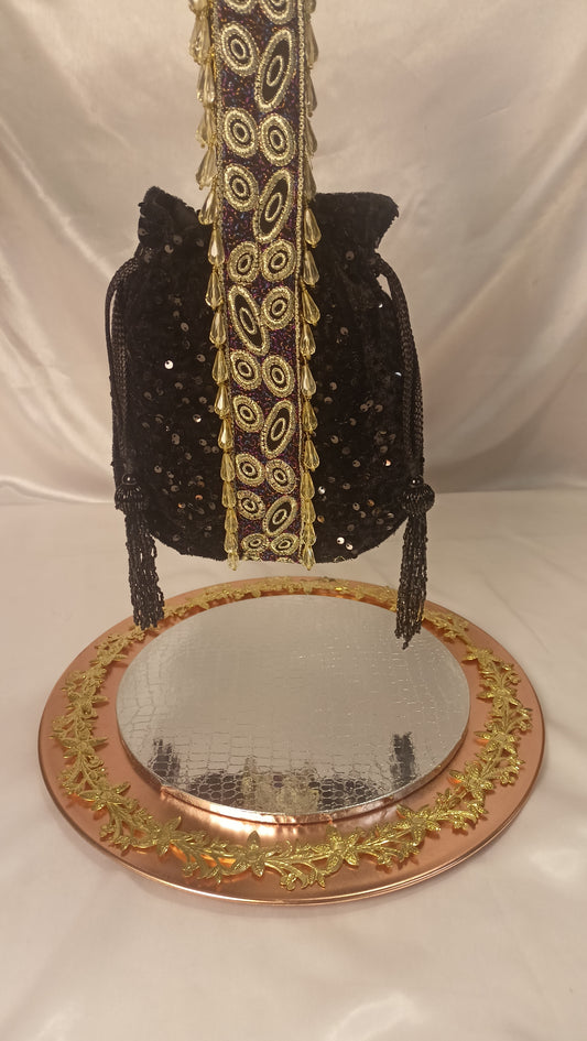 TERRA  BLACK VELVET POTLI BAG