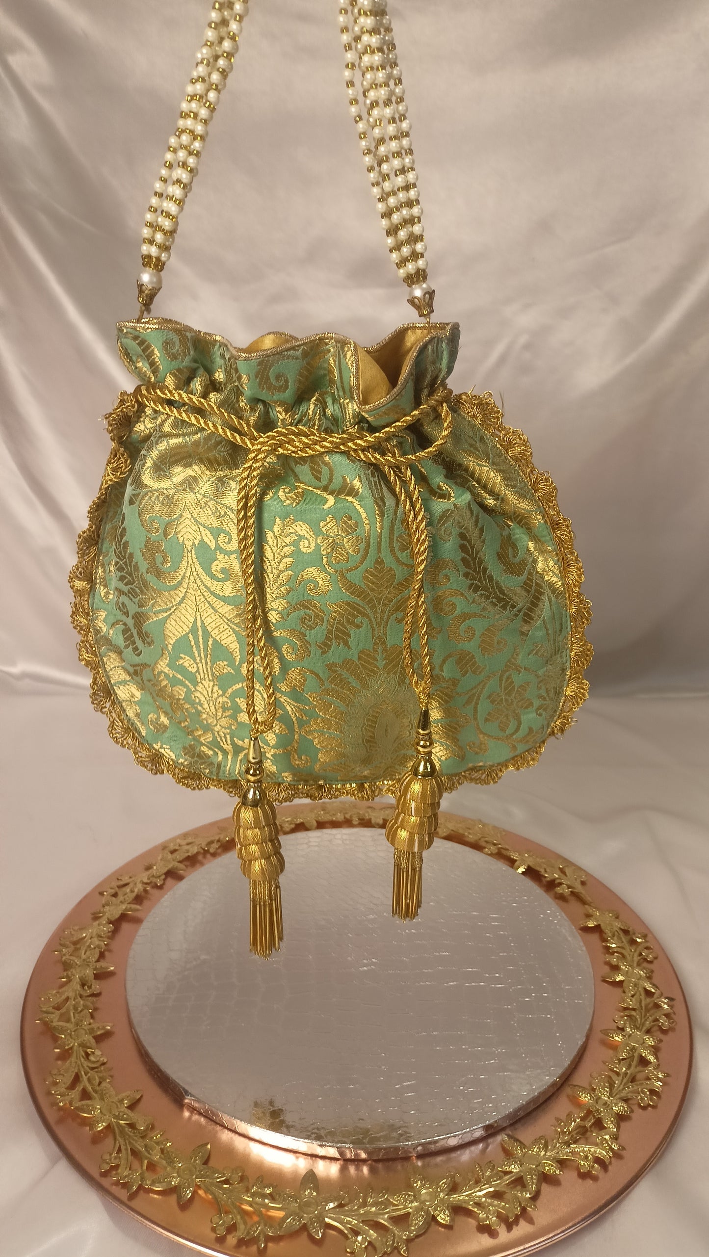 KASHI BANARASI POTLI BAG-GREEN