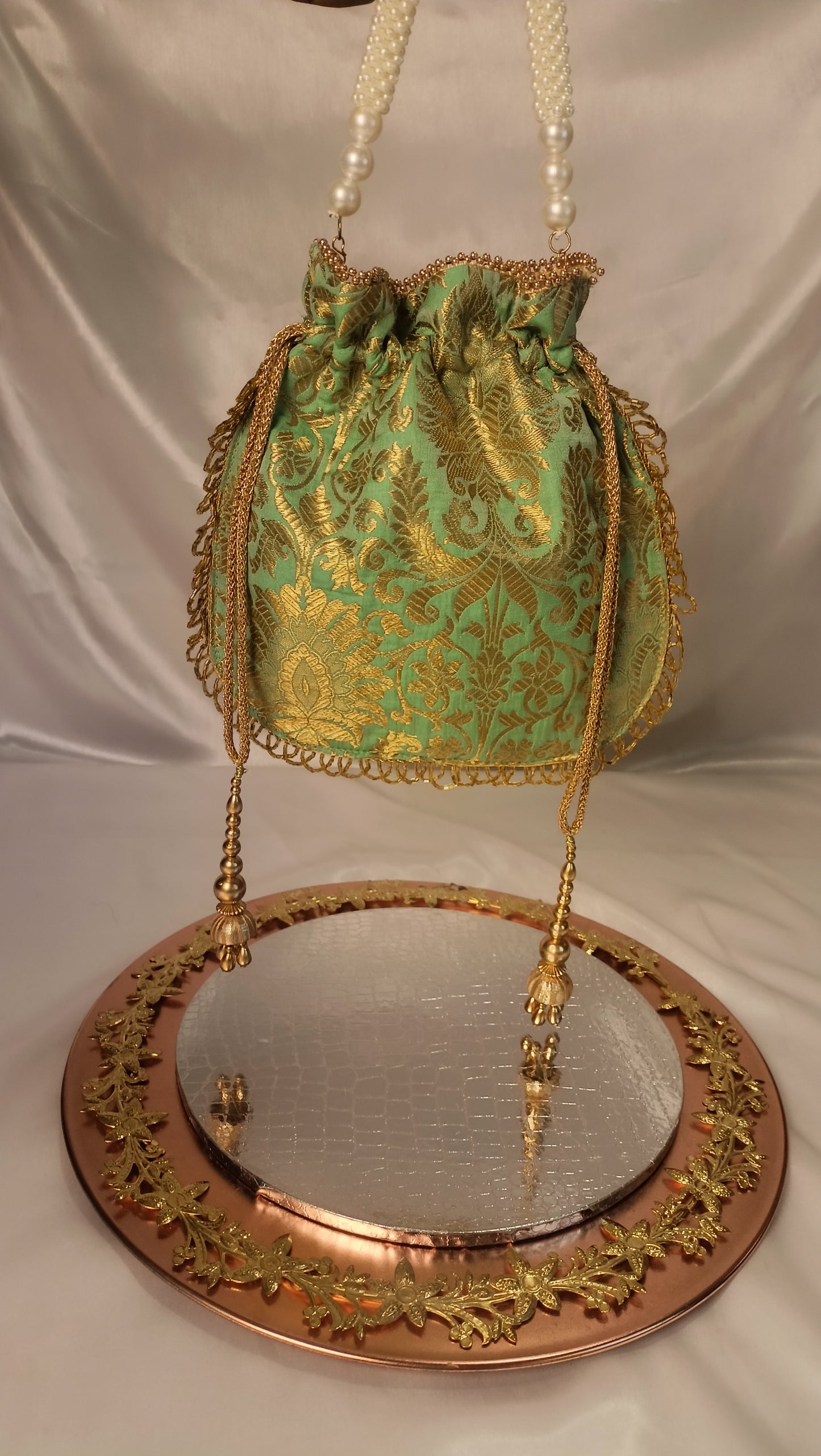 KASHI BANARASI POTLI BAG-GREEN