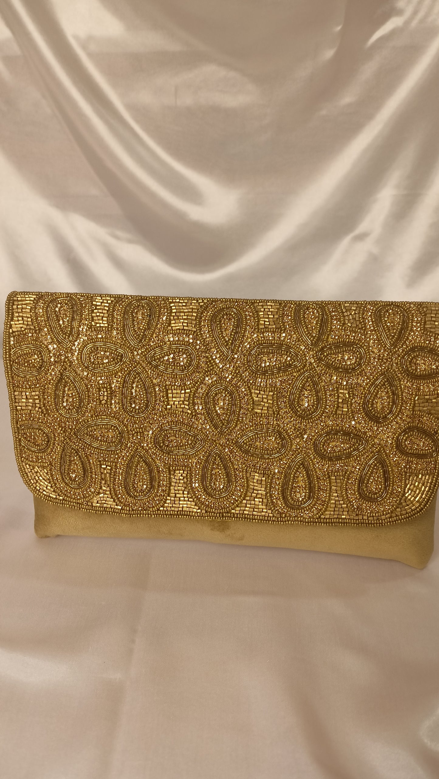 COPPER SEQUENCE FLAP CLUTCH BAG