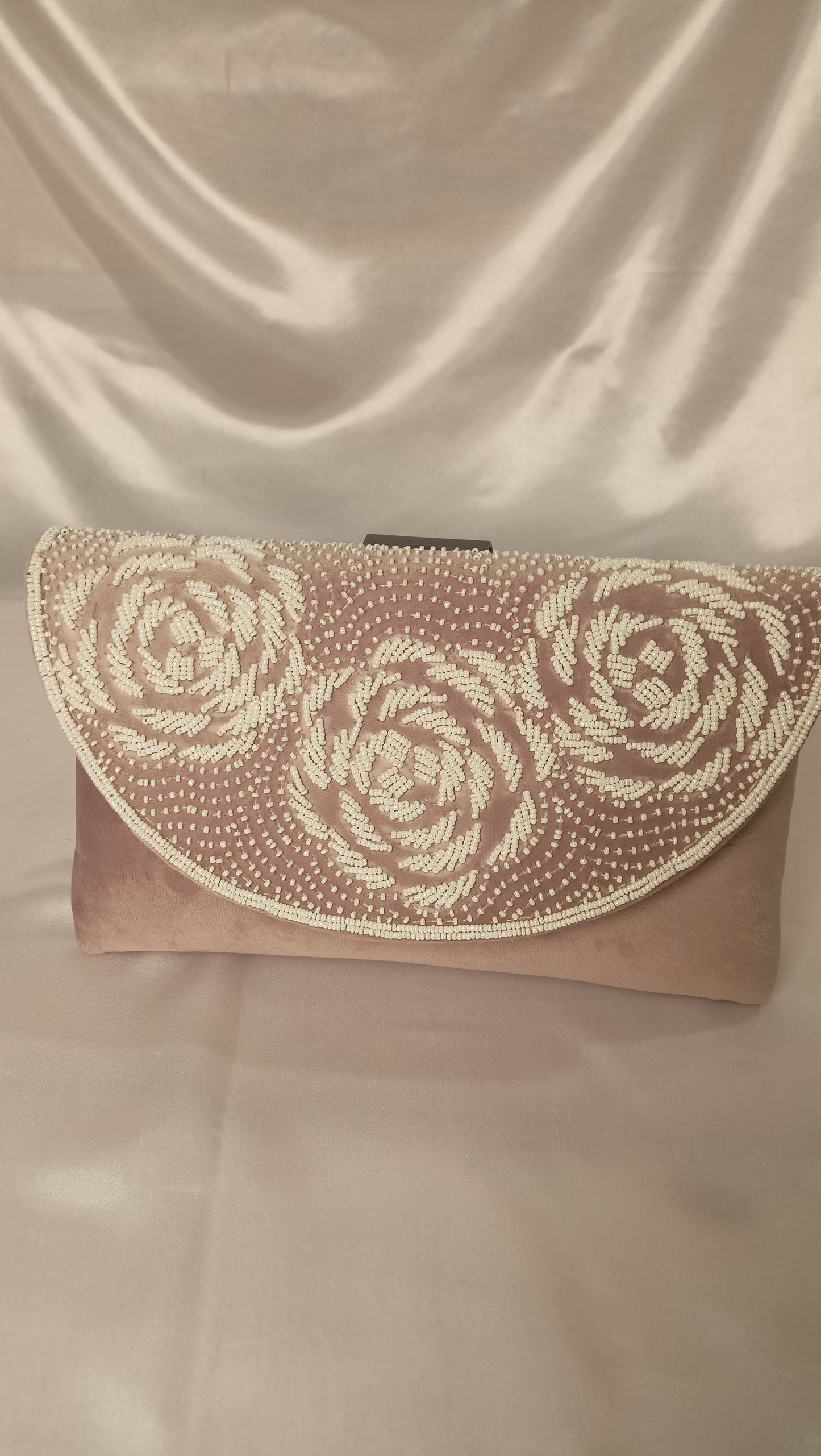 PINK PEARL FLAP CLUTCH BAG