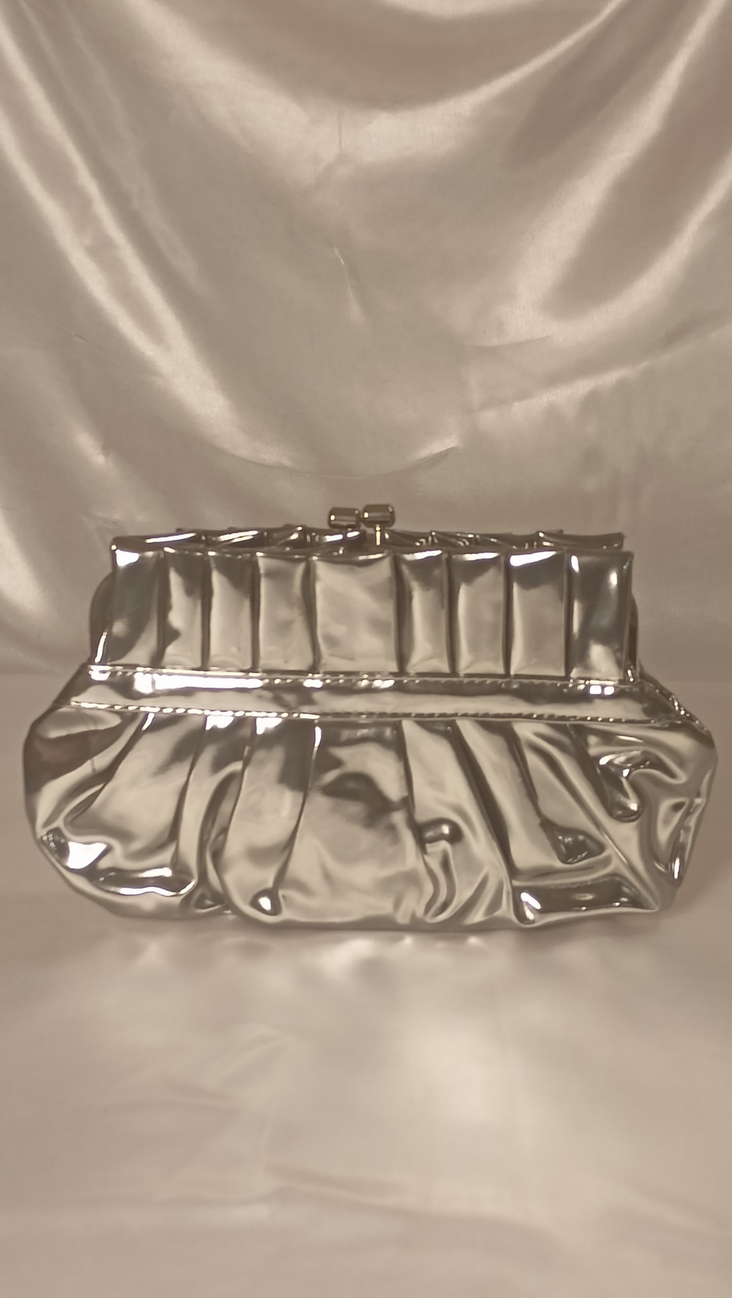 Designer Silver stone clutch